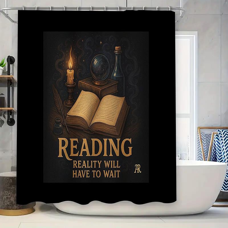 

Vintage Bookshelf Reading Gothic Shower Curtain Dark Academia Library Aesthetic Tapestry Bathroom Decor Home Decor W60H190(CM)-1 Pcs