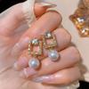 2024 High-End Pearl Stud Earrings: French Light Luxury Style for Women