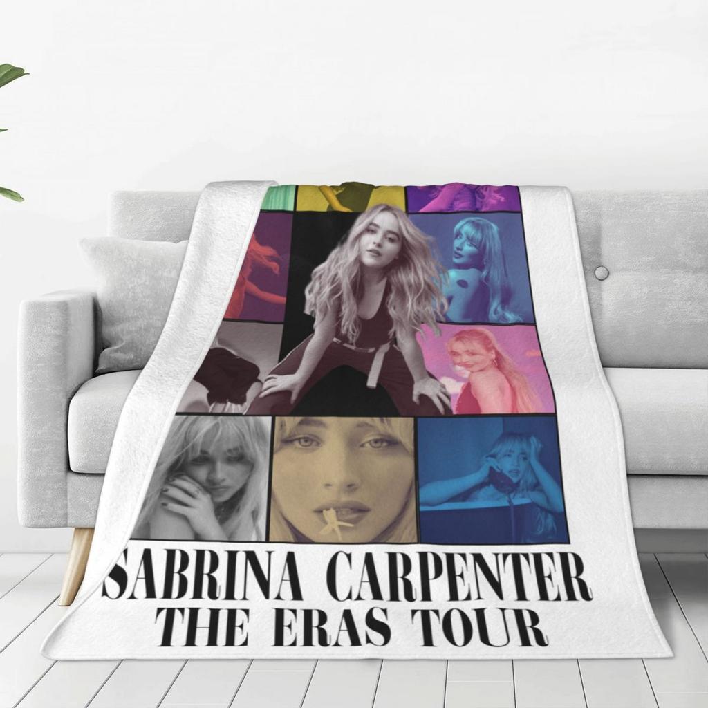 Custom Sofa Fleece S-Sabrina Carpenter Throw Blanket Warm Flannel Blankets For Bed Travel Sofa Bedspreads