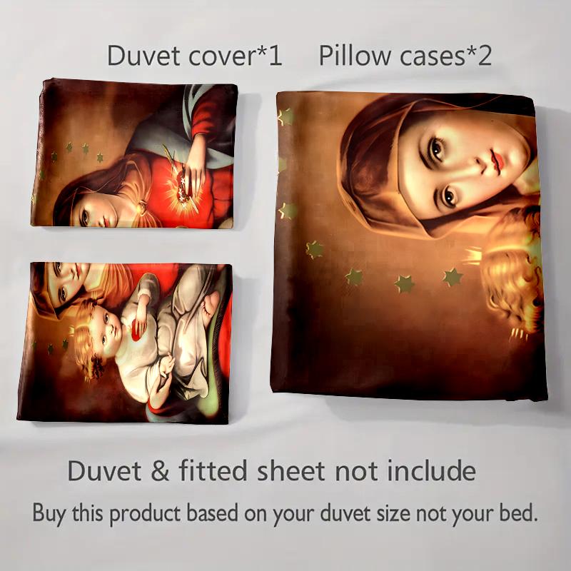 Religious Figures Design. Bedding Duvet Cover Sets Duvet Covers Pillowcases Gifts (1 * Duvet Cover 2 * Pillowcases, Without Duvet Insert)