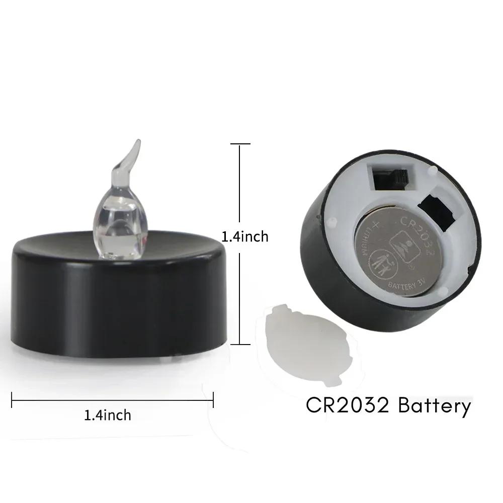 

Led Electronic Black Candle Light Household Smokeless Lighting Home Decoration Accessories for Halloween Party Candle Decoration 1PC