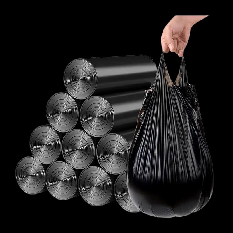 NHZHIW Thickened Black Vest-Style Garbage Bags, 50 Count