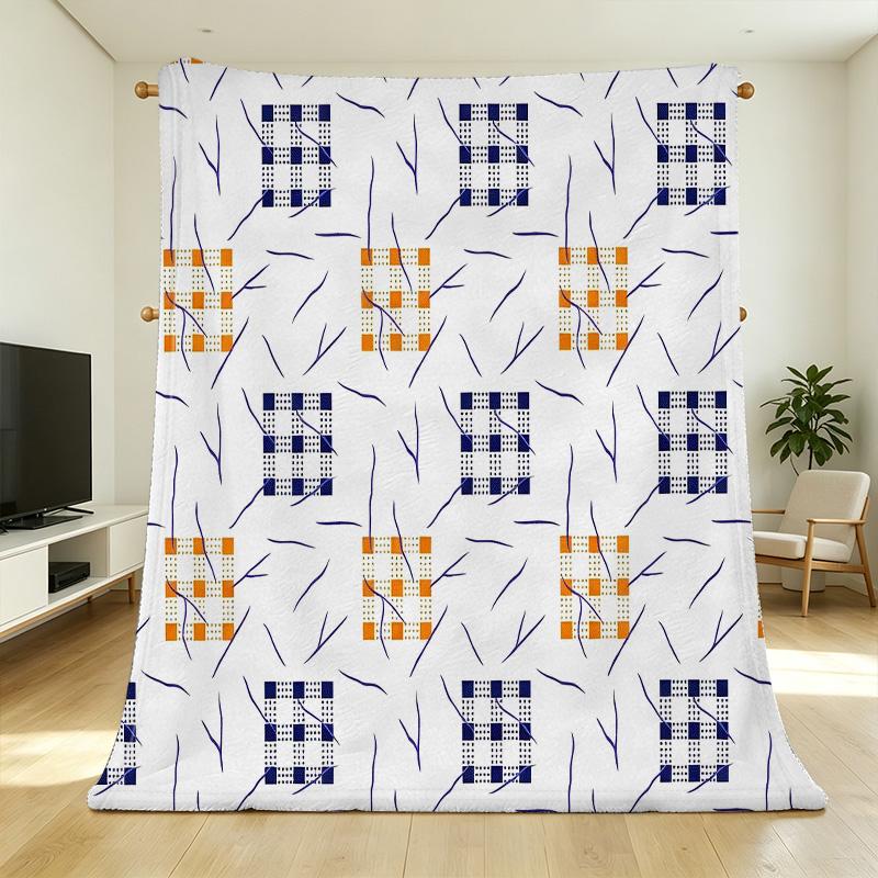Postpartum Flannel Blanket: Non-Pilling, Minimalist Geometric, Soft Cozy All-Season Warm Throw for Home, Christmas & Halloween