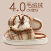 Bow Cotton Slippers Winter Indoor Home Household Plush Warm Cute Thick-bottomed Fluffy Slippers Winter
