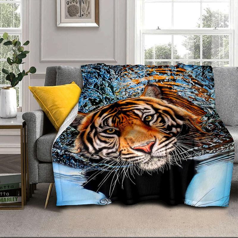 White Tiger Family Blanket Flannel Blanket for bed, sofa, Camping, Hiking, Picnic Essentials, gift for family Fan gifts