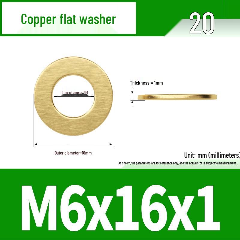 Ultra-Thin Brass Flat Washer Round Shim (Sizes M2-M20)