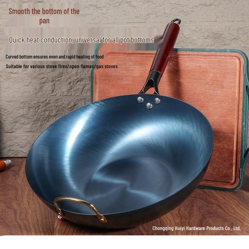 Yoshida Artisan Wrought Iron Flat-Bottom Wok