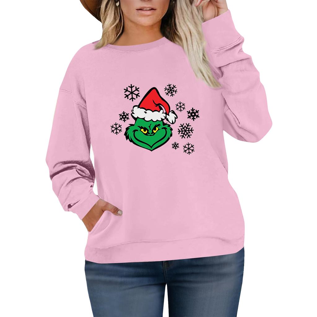 Women's Fashionable Casual Plus-Size Long Sleeve Pullover Printed Sweatshirt