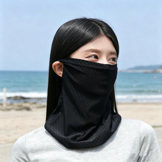 Gesichtsschutz für draußen, Sonnenschutzabdeckung aus Eis-Seide für Gesicht, Hals und Schlüsselbein, Elastische Ohrschlaufe, Sonnenschutz für die Augenpartie für die Sommernutzung im Freien