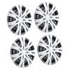4Pcs Hub Cap Silver Black Easy Installation Protective Wheel Hub Cap Cover for Cars Trucks Vans 14