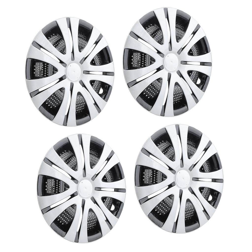 4Pcs Hub Cap Silver Black Easy Installation Protective Wheel Hub Cap Cover for Cars Trucks Vans 14