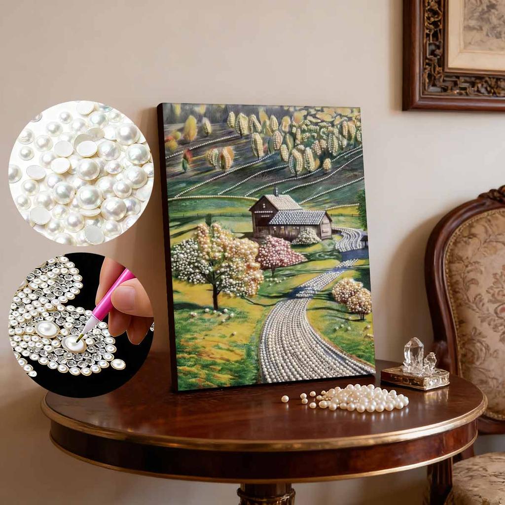 Pearl Painting Kit Country Theme Frameless Handicraft DIY Bedroom Decoration Living Room Wall Art Room Decoration Art Craft Decoration