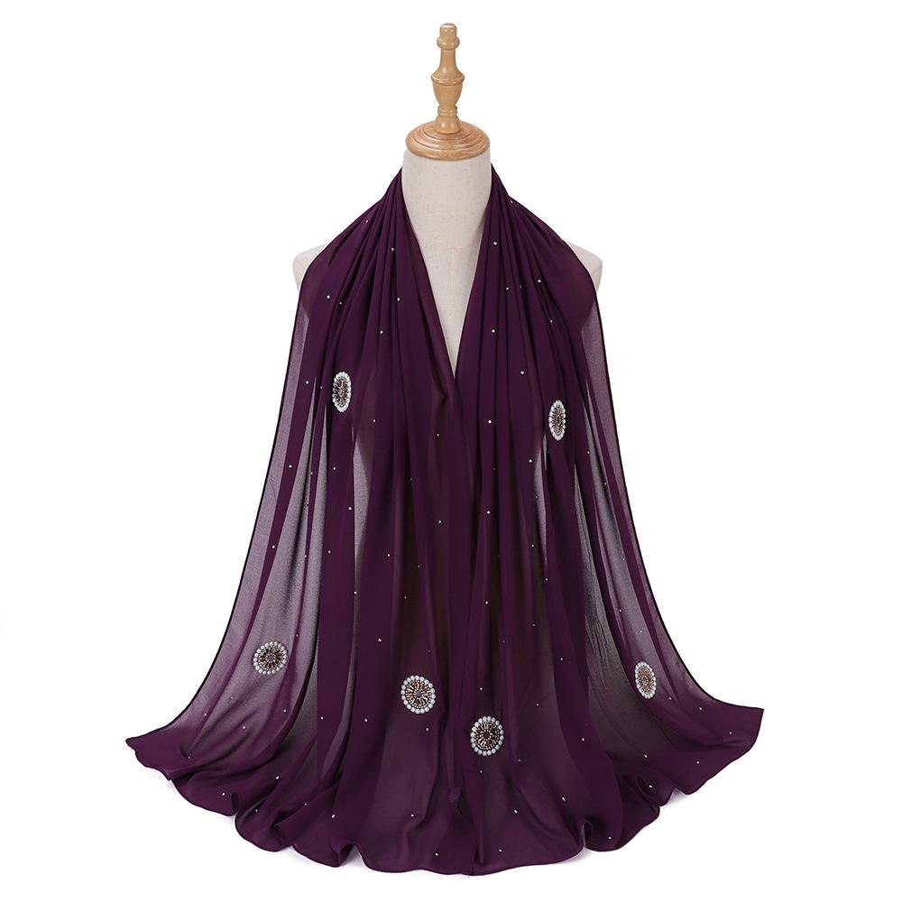 Ramadan Muslim Chiffon Plain Hijab Scarf Women High Quality Solid Color Head Inner Wraps Ladies Islamic Musulman Headband
