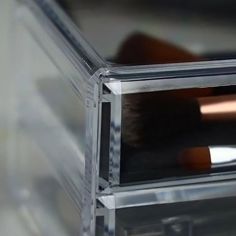 Clear 2 Drawer Makeup Storage Box Acrylic Cosmetic Organizers for Desk Tidying and Neat Jewelry Pens and Small Items