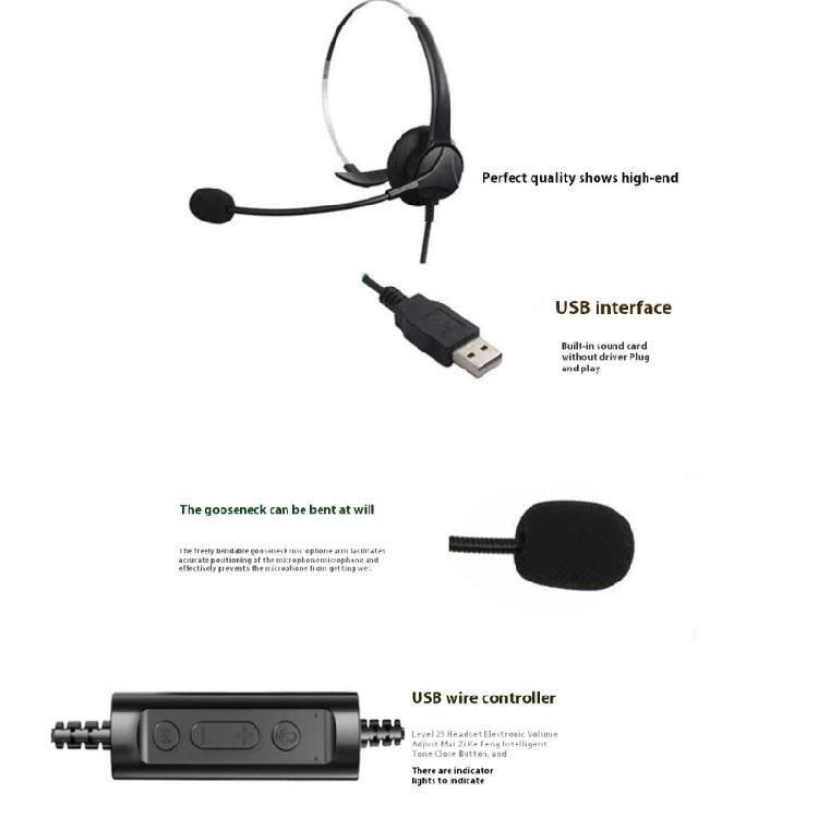 RJ9 Headset with Microphone Noise Cancelling RJ9 Headphone for Computer Laptop PC Business Call Center Office