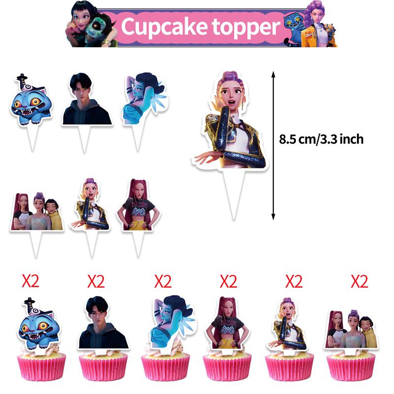 Demon Hunters Disposable Party Cutlery Set Tableware Banners Balloons Birthday Decoration Korean Kpop Anime Party Supplies