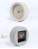 Industrial Style Concrete Desktop Clock with Brass Hand