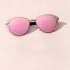 Non-polarized Women Full Frame Cat Eye Shaped Trendy Sunglasses Metal Frame Popular Multicolor Lenses Elegant Pink Sunglasses