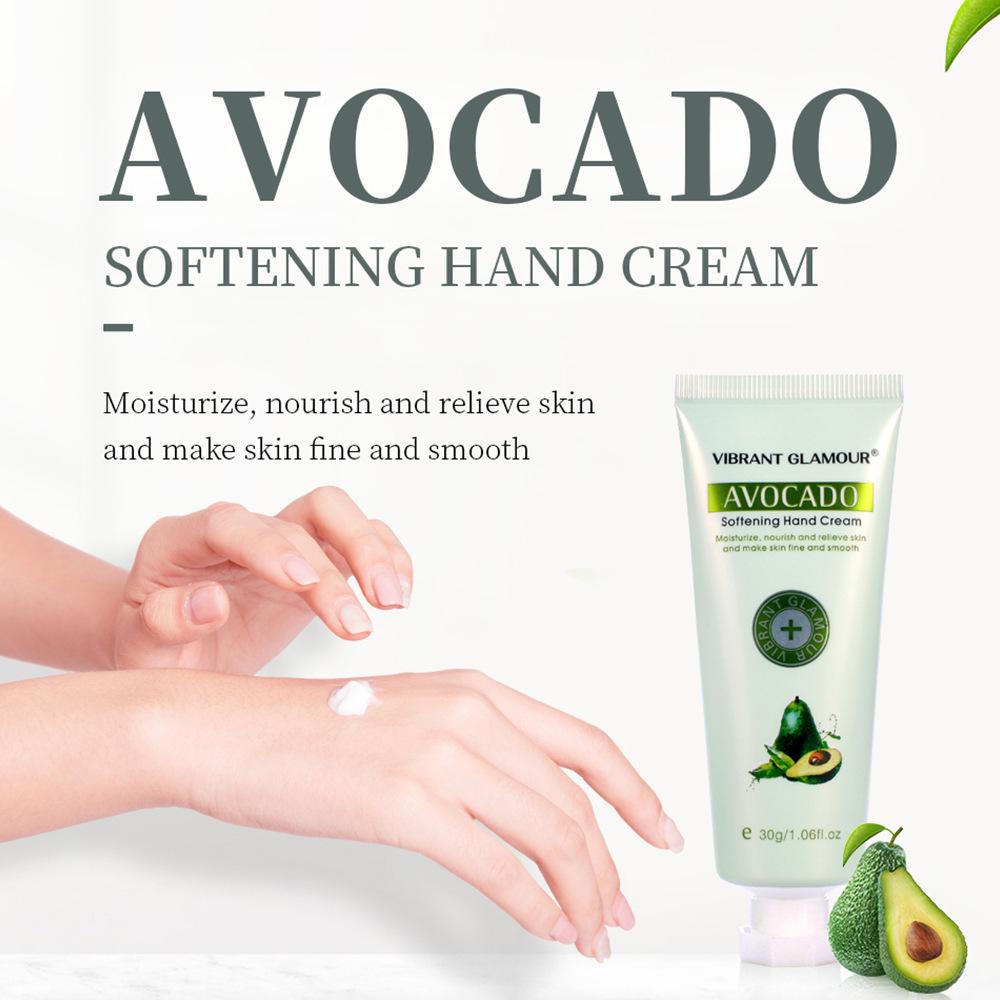 VIBRANT GLAMOUR AVOCADO Moisturizing Hand Cream 100% Plants Essence Hand Mask Nourishing Anti Chapping Oil Control Hand Care