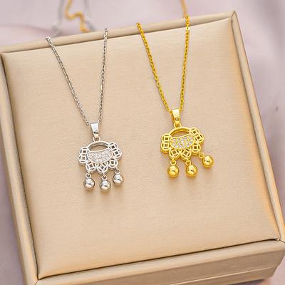 Ping An Lock Fashion Titanium Steel Necklace