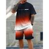 Vasaros kasdieniai laisvalaikio vyriški marškinėliai, šortai, gatvės, miesto stiliaus, vyriški trumpų rankovių viršutiniai drabužiai, sportiniai šortai, skirti mankštai lauke.