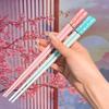 Ru Han Cherry Blossom Alloy Chopsticks Set