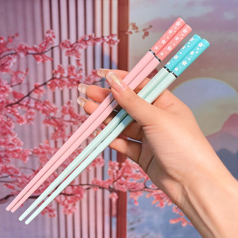 Ru Han Cherry Blossom Alloy Chopsticks Set