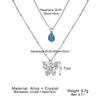 Silver Color Shining Crystal Butterfly Pendant Necklaces Double Layer Pendant Clavicle Choker For Women Jewelry Gifts