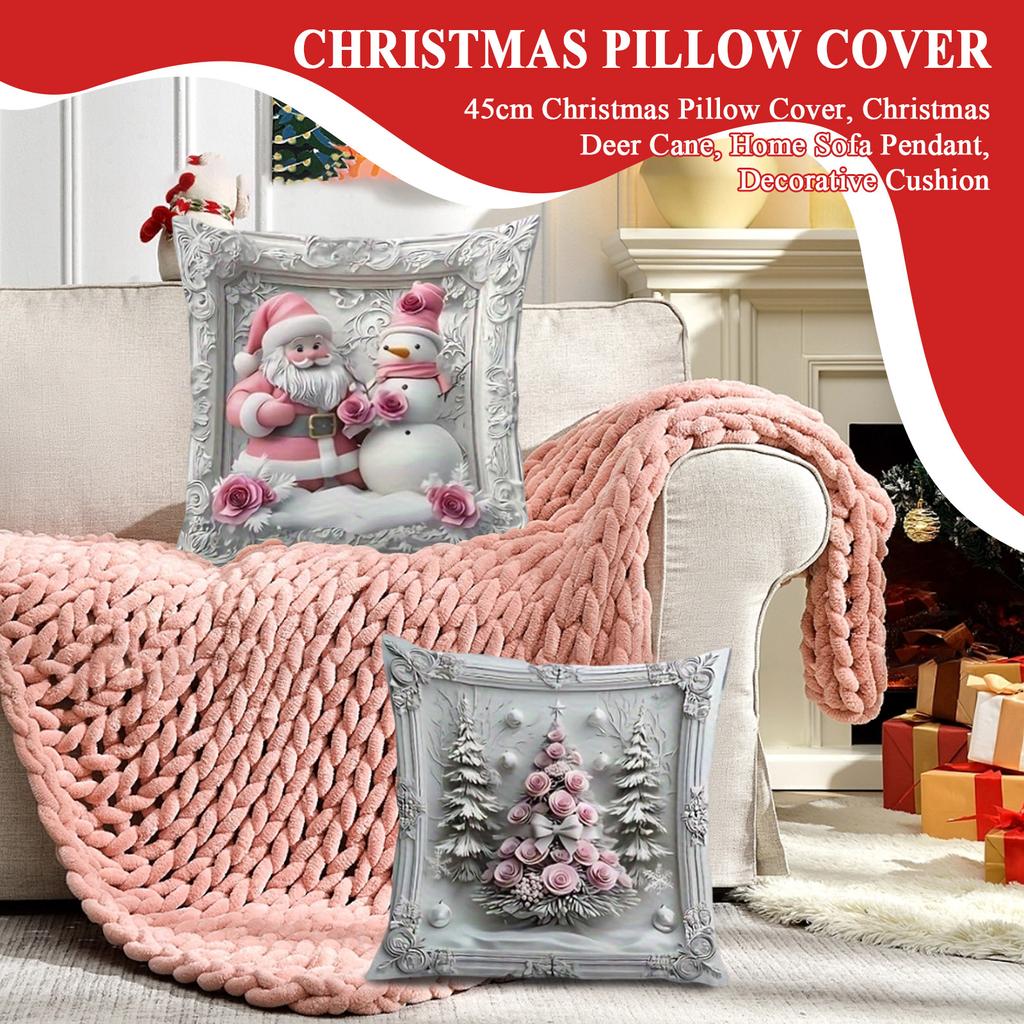 Merry Christmas, Throw Pillow Cover, Winter Holiday, Cushion Cover Sofa Decoration, Christmas Tree