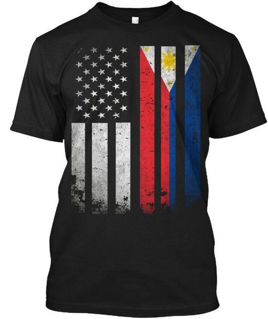 Philippines Flag Filipino America Vintage T-Shirt Made in the USA Size S to 5XL