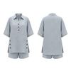 Women's Linen Two-Piece Set: Short-Sleeve Shirt & Loose Pants (2026)