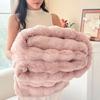 1pc Plaid Flannel Blanket Sheet Warm Soft Cozy Throw Blanket Sofa Bed Room Office Nap Blanket Autumn Winter Fluffy Bubble Fleece Blanket Sheet