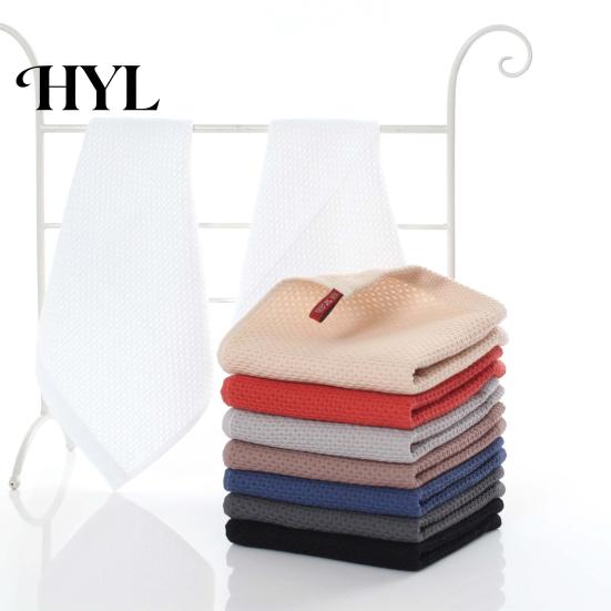 Long-lasting Dish Towel Cotton Waffle Weave Kitchen Cloth Solid Color Ultra Soft Absorbent Quick Drying Cleaning Rag Hair Hat
