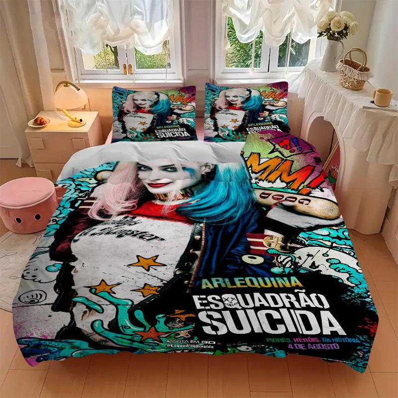 Harley Quinn'S Wild Journey Print 3Pcs Bedding Setduvet Cover With 2 Bedropillowcase Home Birthday Gift