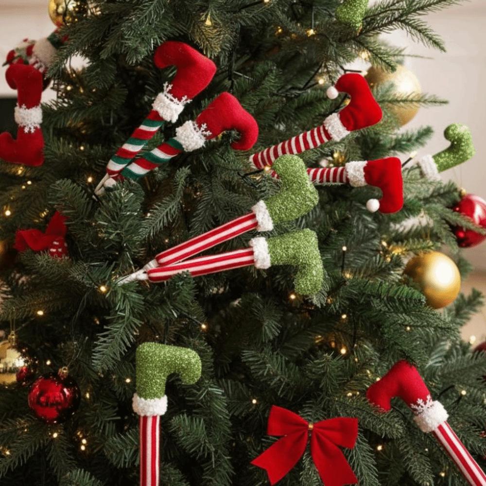 Artificial Leg Christmas Elf Legs Pendants Funny Plush Elf Legs Decorations Christmas Holiday