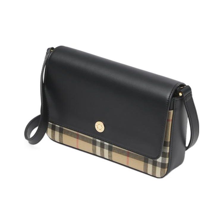 Burberry Vintage kostkovaná barevná bloková mini taška přes rameno s magnetickým uzávěrem Dámská taška přes rameno Černá 80654811