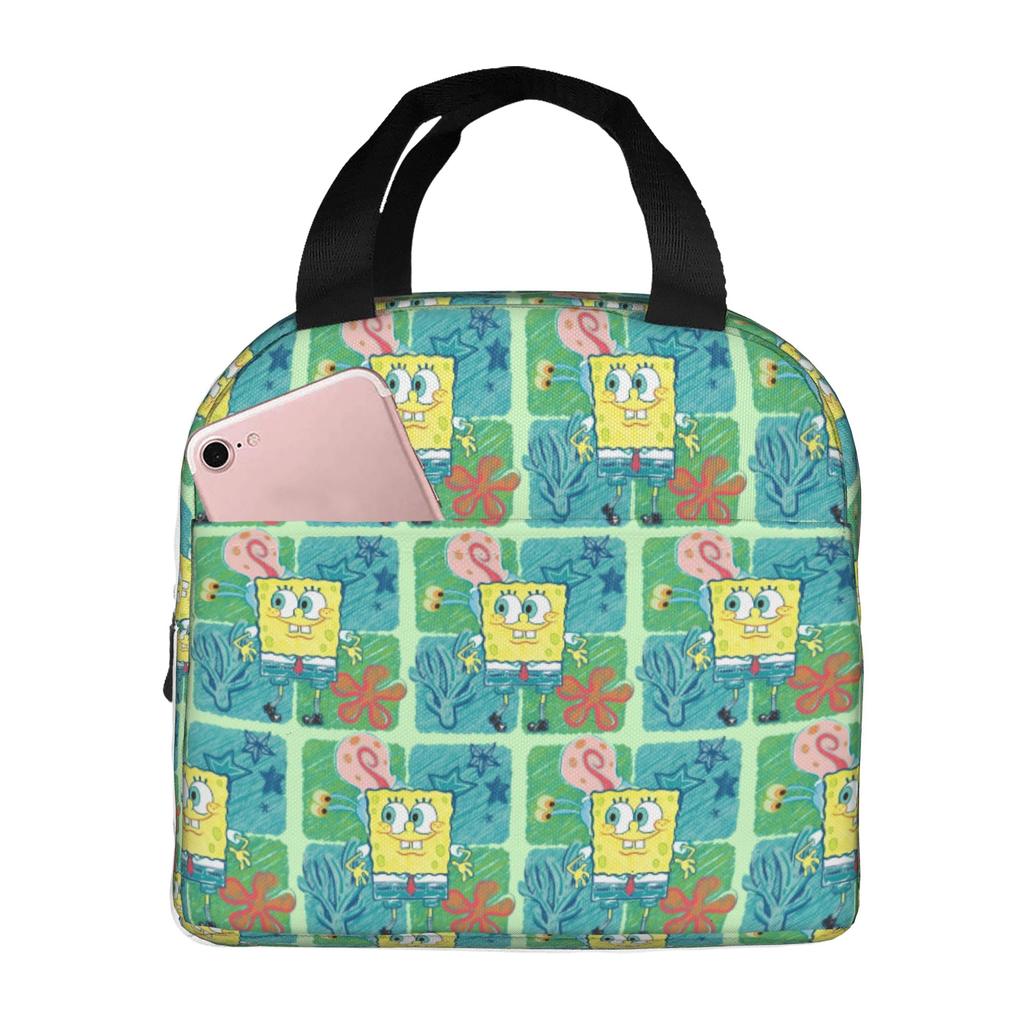 Custom S-Sponges Anime Bobes Thermal Insulated Lunch Bags Women Men Cartoon Resuable Lunch Container for School Office Food Box