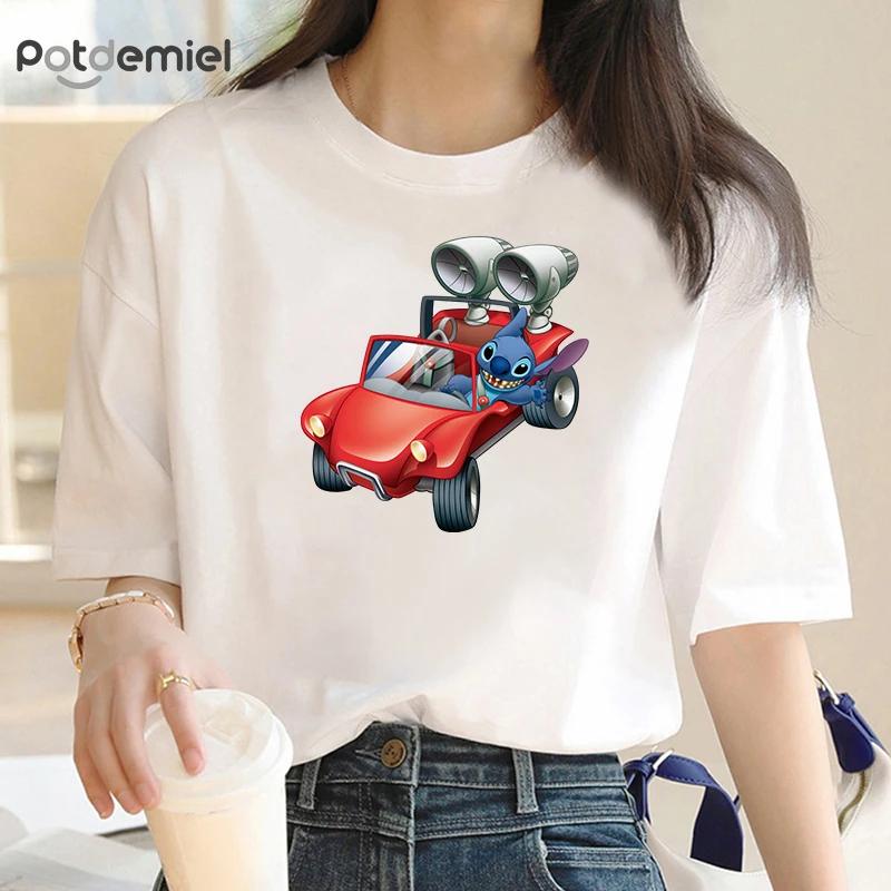 Punk Trend Casual Stitch Unisexs Tshirt Unisexs Tshirt Cute Tshirt Anime Cartoon Casual Dress Unisexs Cute Shortsleev