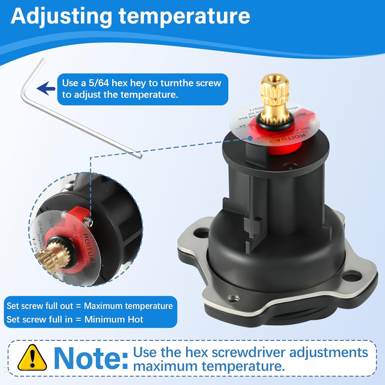 GP876851 Комплект крышки смесителя и блока выравнивания давления, Совместим с платформами смесителей для душа Kohler K-304 и K-11748, Замена картриджа душа