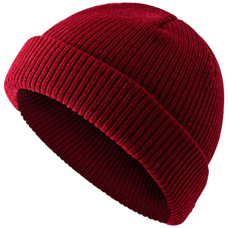 

[White Fang] шапка вязаная шапка простая сноубордическая модная натуральная мужская женская CZ438 (вино)