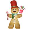 7.5ft Christmas Inflatable Gingerbread Man with Candy Cane, Blow-Up Outdoor Garden Display for Lawn, Party