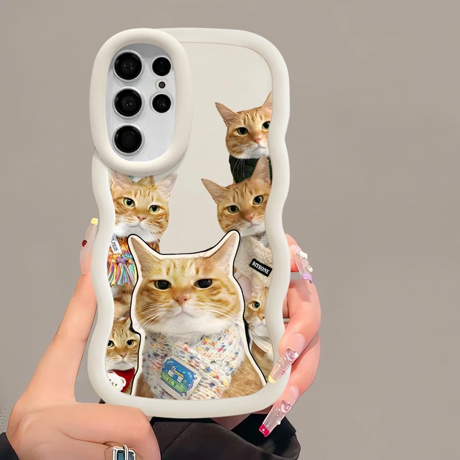 Cute Cat Case for Samsung Galaxy S24 S22 Ultra S21 S25 S23 Plus S20 FE A25 A26 Soft Phone Cover A36 A35 A24 A34 A55 A54