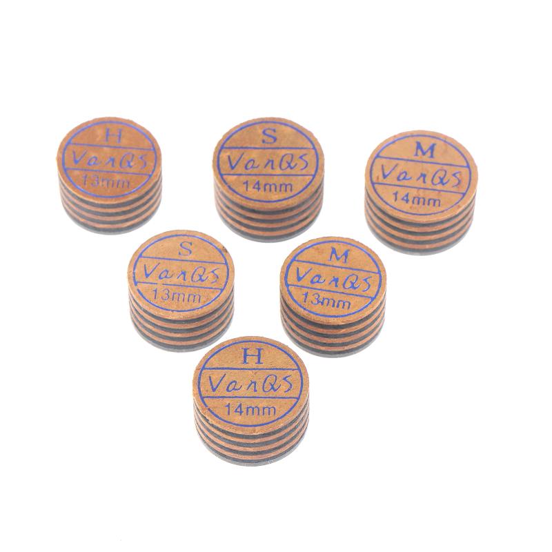 8-Layer Leather Billiard Cue Tip With Transparent Mat 13Mm/14Mm Grade S/M/H Table Tennis Cue Tip