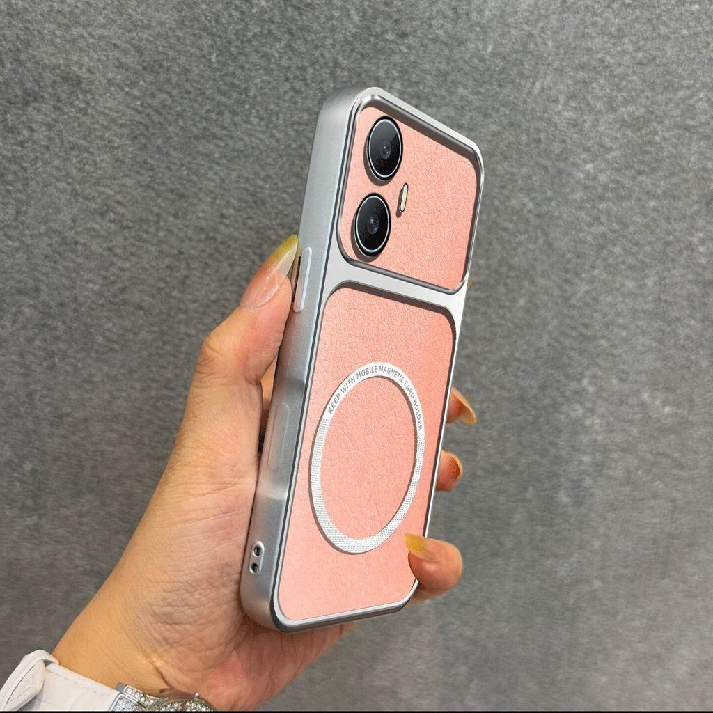 Upgraded Big Lens Protection Case for realme C55 Luxury Leather Casing with Magnetic Ring