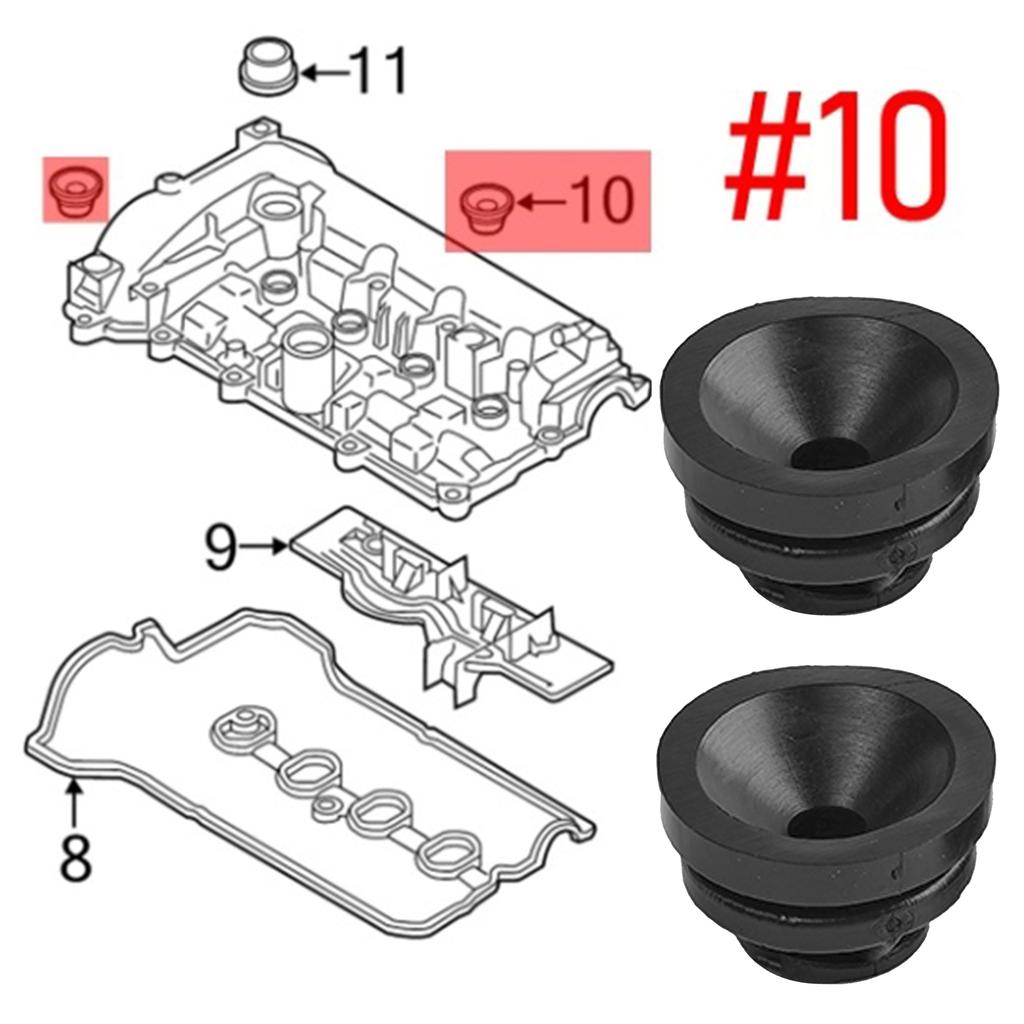 Engine Upper Cover Trim Mounting Guard Plate Cushion Rubber Buffer Sleeve Pad 2 Pcs For Mazda Atenza 2 3 6 CX-30 CX-3 CX-5 CX-9