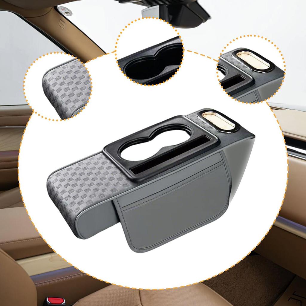 Auto Armrest Cushion Heightening Pad Side Storage Bag Middle Center Console Cover for Truck