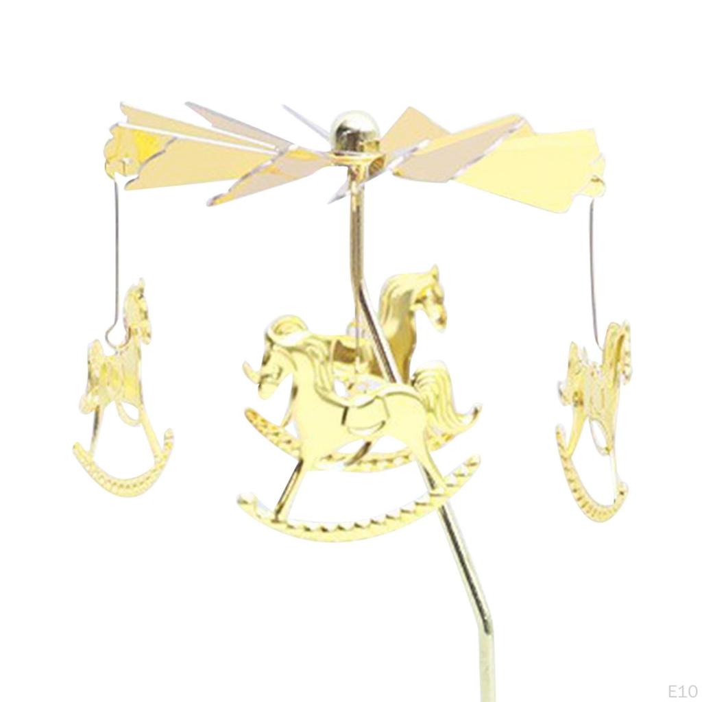 Rotary Candle Holder Aureate Metal Tealight Candlestick Ornament Romantic for Table Dinner Festival