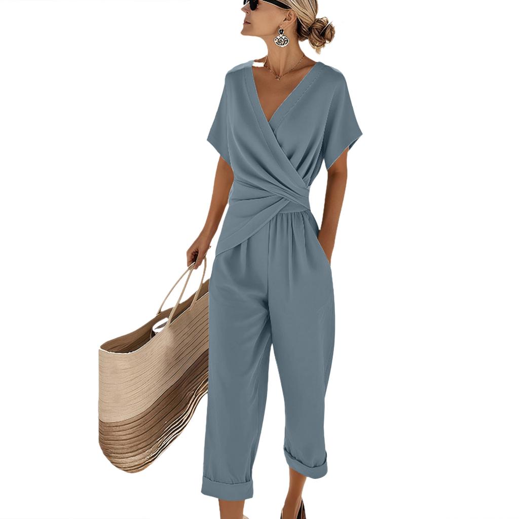 Two Piece Sets For Women Casual Short Sleeve Shirts And Short Pants
