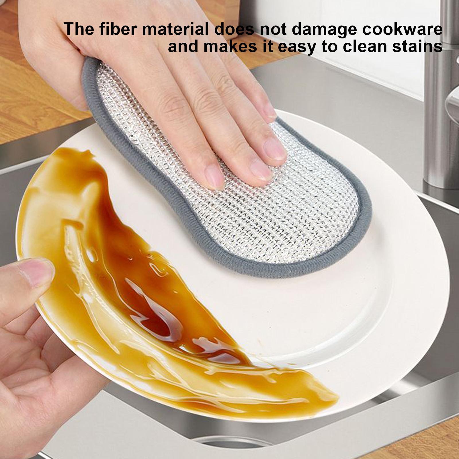 Губка для мытья посуды 6 штук Двусторонняя чистящая губка Моющаяся многоразовая подушечка для домашней кухни Очистка сковородок China Mainland