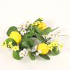 Lemon Flower Wreath Candle Ring Artificial Leaves Spring Greenery Garland Pillar Candle Home